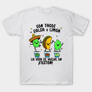 Tacos, Salsa y Limon la Vida se vuelve un Fieston Cinco de Mayo T-Shirt